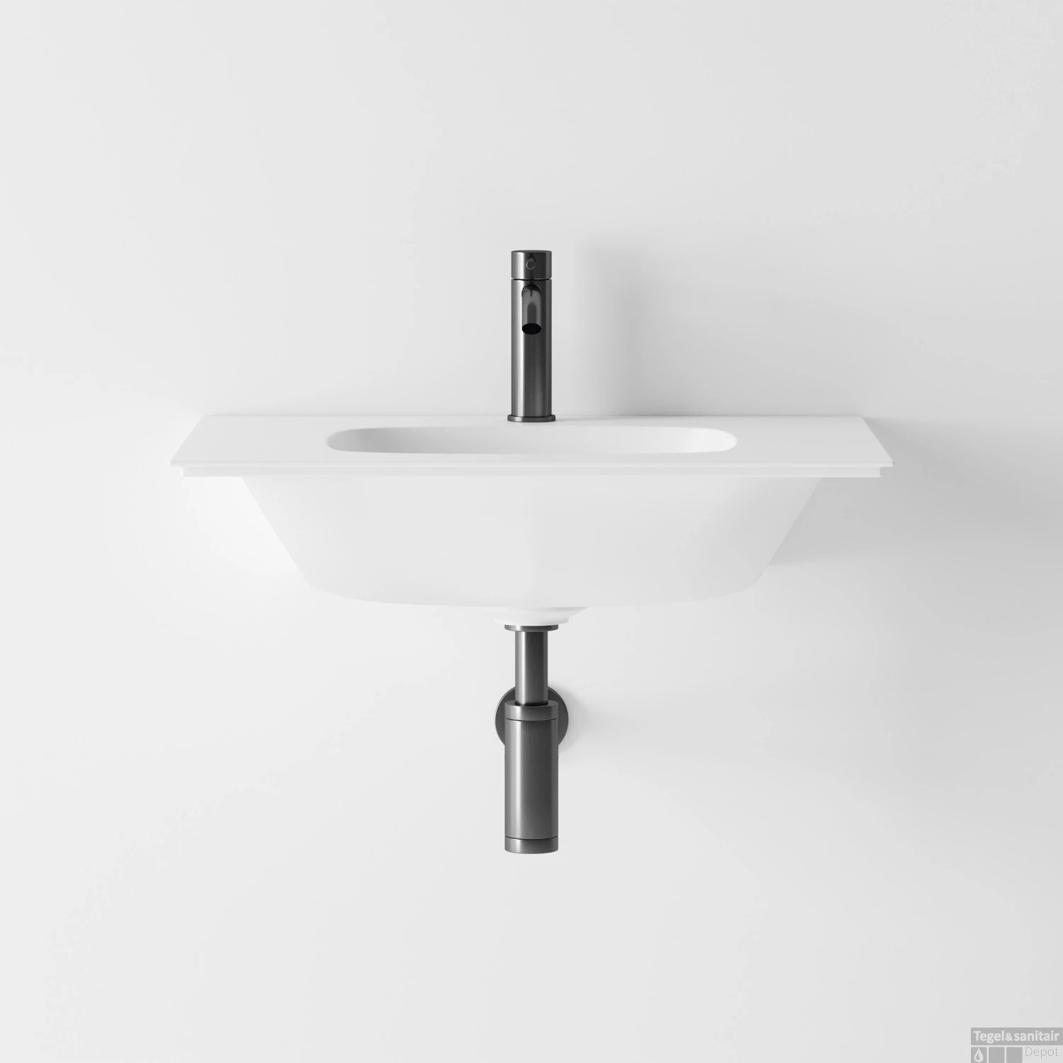 Wastafel Salenzi Nur 62x46 Cm Keramiek Mat Wit 1 Kraangat (incl. Bijpassende Afvoerplug) 2 Wastafel Salenzi Nur 62x46 Cm Keramiek Mat Wit 1 Kraangat (incl. Bijpassende Afvoerplug) - Afbeelding 2