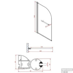 Badwand Boss & Wessing Bibi Afgerond 80x140cm Scharnierend Omkeerbaar 6mm -Duravit Verkoop r sn bs80 badwand 80 tech