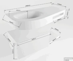 MONDIAZ RIVA 100cm Badmeubel Onderkast / Planchet Kleur Jeans Met 1 Lade. Wastafel DULCET Links 0 Kraangaten Kleur Urban. 13 MONDIAZ RIVA 100cm Badmeubel Onderkast / Planchet Kleur Jeans Met 1 Lade. Wastafel DULCET Links 0 Kraangaten Kleur Urban. -Duravit Verkoop riva 100cm left 13188763193779