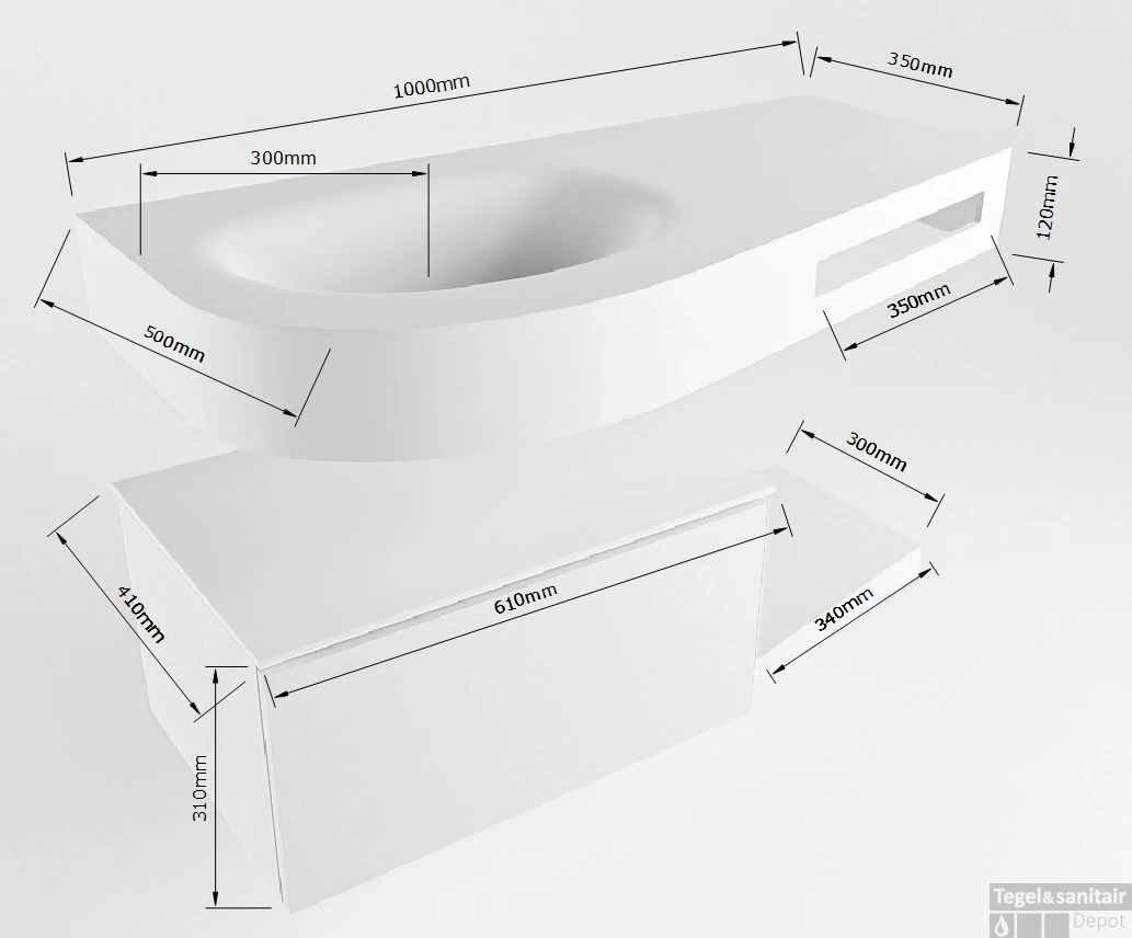 MONDIAZ RIVA 100cm Badmeubel Onderkast / Planchet Kleur Jeans Met 1 Lade. Wastafel DULCET Links 0 Kraangaten Kleur Urban. 7 MONDIAZ RIVA 100cm Badmeubel Onderkast / Planchet Kleur Jeans Met 1 Lade. Wastafel DULCET Links 0 Kraangaten Kleur Urban. - Afbeelding 7