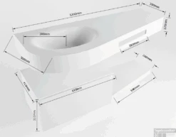 MONDIAZ RIVA 120cm Badmeubel Onderkast / Planchet Kleur Rosee Met 1 Lade. Wastafel DULCET Links 0 Kraangaten Kleur Dark_Grey. -Duravit Verkoop riva 120cm left 13188763193842 1