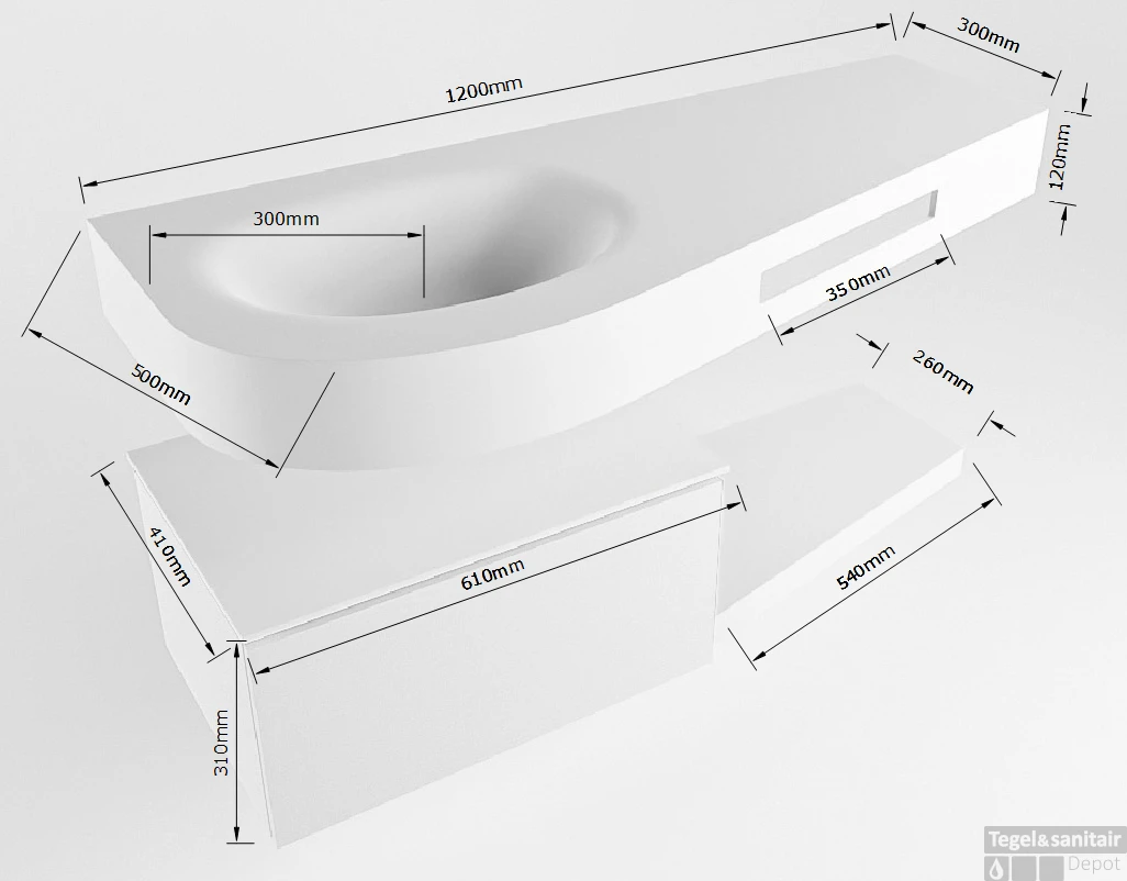 MONDIAZ RIVA 120cm Badmeubel Onderkast / Planchet Kleur Jeans Met 1 Lade. Wastafel DULCET Links 1 Kraangat Kleur Linen. 7 MONDIAZ RIVA 120cm Badmeubel Onderkast / Planchet Kleur Jeans Met 1 Lade. Wastafel DULCET Links 1 Kraangat Kleur Linen. - Afbeelding 7