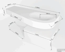 MONDIAZ RIVA 120cm Badmeubel Onderkast / Planchet Kleur Greey Met 1 Lade. Wastafel DULCET Rechts 1 Kraangat Kleur Smoke. -Duravit Verkoop riva 120cm right 13188763193894 1