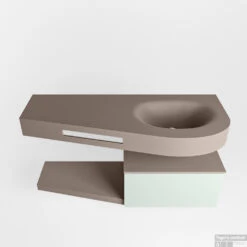 MONDIAZ RIVA 120cm Badmeubel Onderkast / Planchet Kleur Greey Met 1 Lade. Wastafel DULCET Rechts 1 Kraangat Kleur Smoke. -Duravit Verkoop riva onderkast greey planchet dulcet smoke google 3 0009