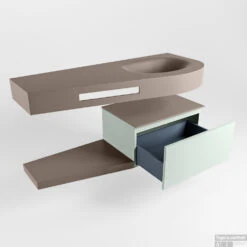 MONDIAZ RIVA 120cm Badmeubel Onderkast / Planchet Kleur Greey Met 1 Lade. Wastafel DULCET Rechts 1 Kraangat Kleur Smoke. -Duravit Verkoop riva onderkast greey planchet dulcet smoke google 5 0009