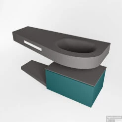 MONDIAZ RIVA 120cm Badmeubel Onderkast / Planchet Kleur Smag Met 1 Lade. Wastafel DULCET Rechts 0 Kraangaten Kleur Dark_Grey. -Duravit Verkoop riva onderkast smag planchet dulcet dark grey google 1 0007