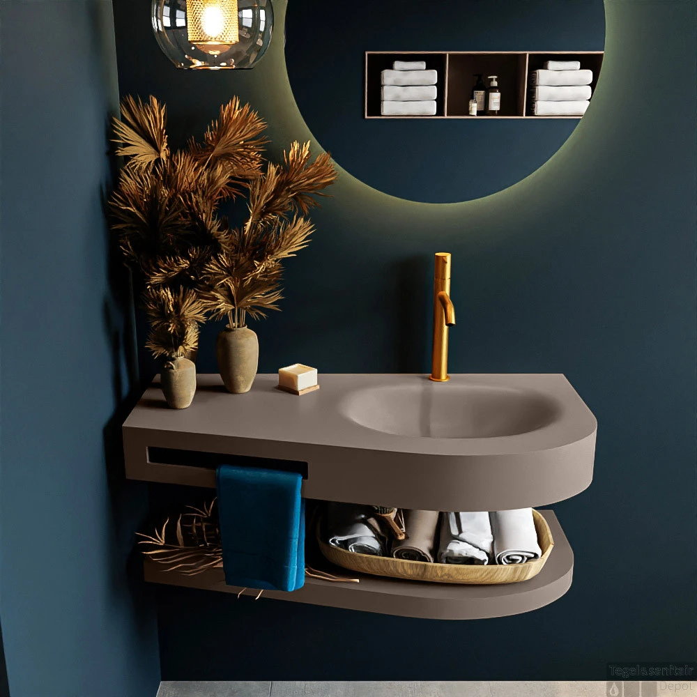 MONDIAZ RIVA 100cm Wastafel Met Planchet Kleur Smoke. Wastafel DULCET Rechts 1 Kraangaten Kleur Smoke. 1 MONDIAZ RIVA 100cm Wastafel Met Planchet Kleur Smoke. Wastafel DULCET Rechts 1 Kraangaten Kleur Smoke.