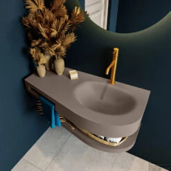 MONDIAZ RIVA 100cm Wastafel Met Planchet Kleur Smoke. Wastafel DULCET Rechts 1 Kraangaten Kleur Smoke. 9 MONDIAZ RIVA 100cm Wastafel Met Planchet Kleur Smoke. Wastafel DULCET Rechts 1 Kraangaten Kleur Smoke. -Duravit Verkoop riva planchet smoke dulcet smoke top 0005