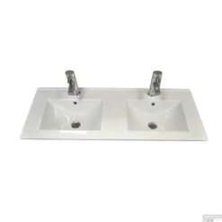 Badkamermeubelset Sanicare Q1 2 Soft Close Lades Schots Eiken 121x46 Cm -Duravit Verkoop sanicare q1 serie wastafel detail 1