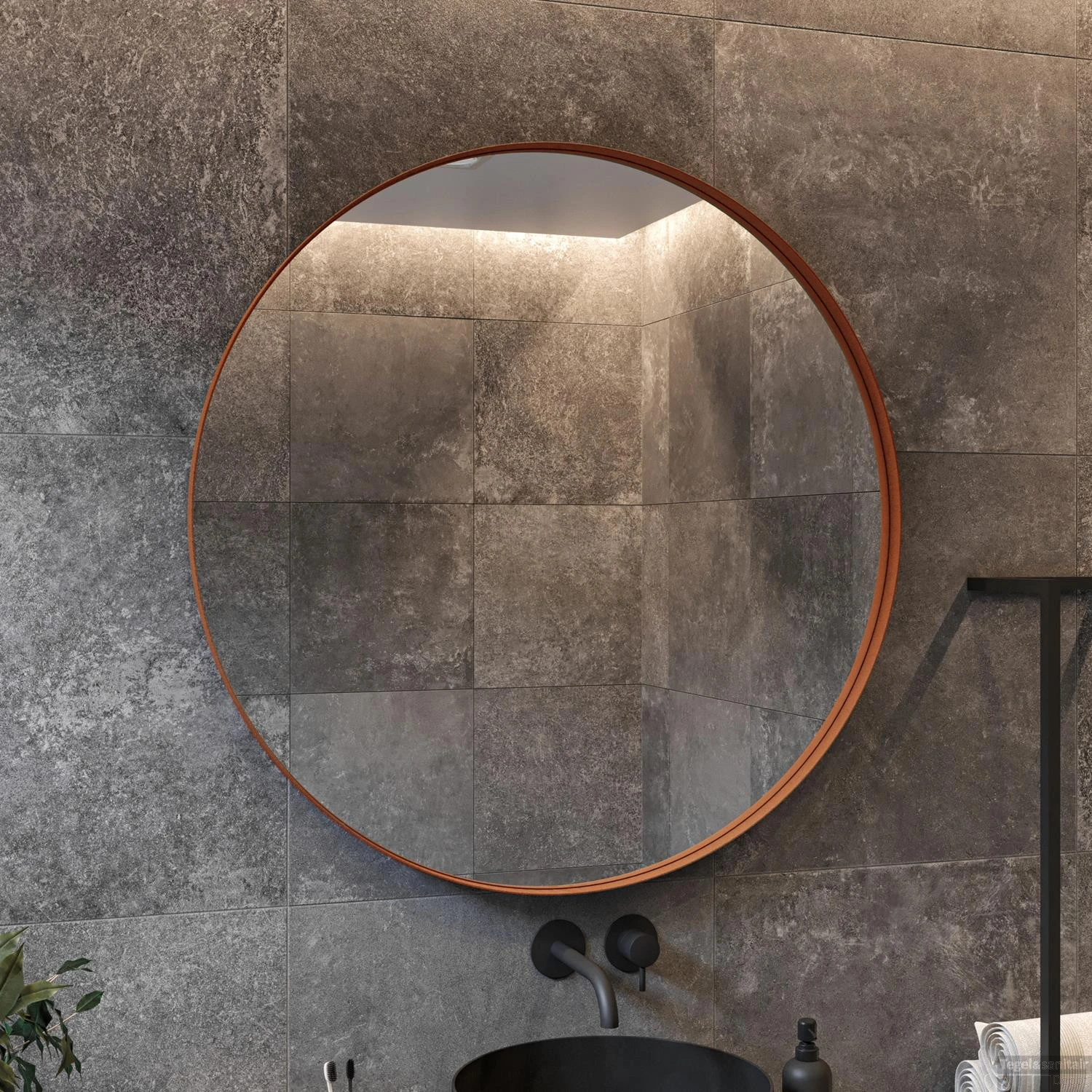 Spiegel Boss & Wessing Star Rond Met LED 70 Cm Koper Rose 2 Spiegel Boss & Wessing Star Rond Met LED 70 Cm Koper Rose - Afbeelding 2