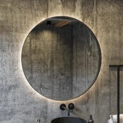 Spiegel Boss & Wessing Star Rond Met LED 90 Cm Mat Zwart