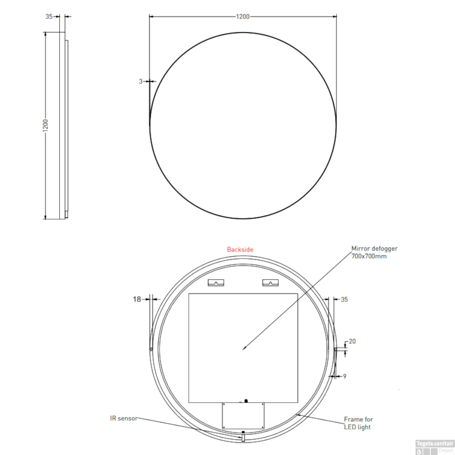Spiegel Ink SP17 Rond Colour Changing LED Rondom 120 X 4 X 120 Cm Dimbaar In Aluminium Kader Geborsteld Koper 2 Spiegel Ink SP17 Rond Colour Changing LED Rondom 120 X 4 X 120 Cm Dimbaar In Aluminium Kader Geborsteld Koper - Afbeelding 2
