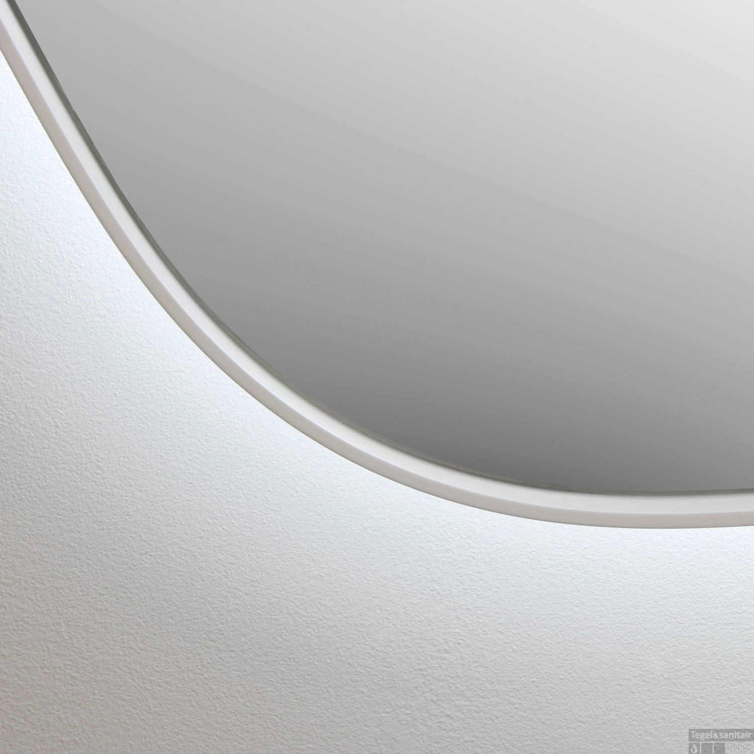 Spiegel Organisch INK SP23 100x60 Cm Met Verlichting En Spiegelverwarming Links Geborsteld RVS - Afbeelding 2