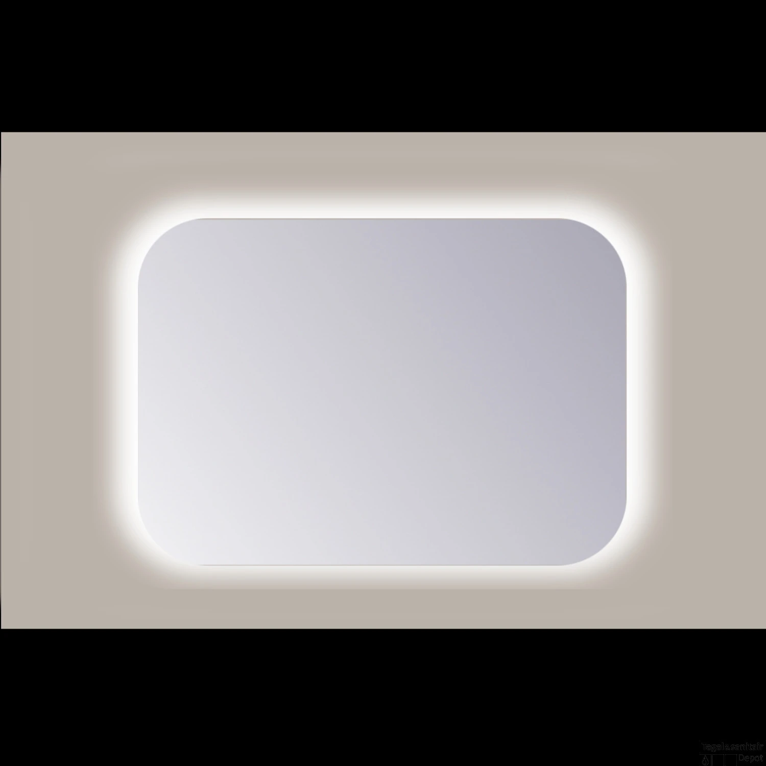 Spiegel Rechthoek Sanicare Q-Mirrors Afgeronde Hoeken 60x75 Cm PP Geslepen LED Warm White Zonder Sensor