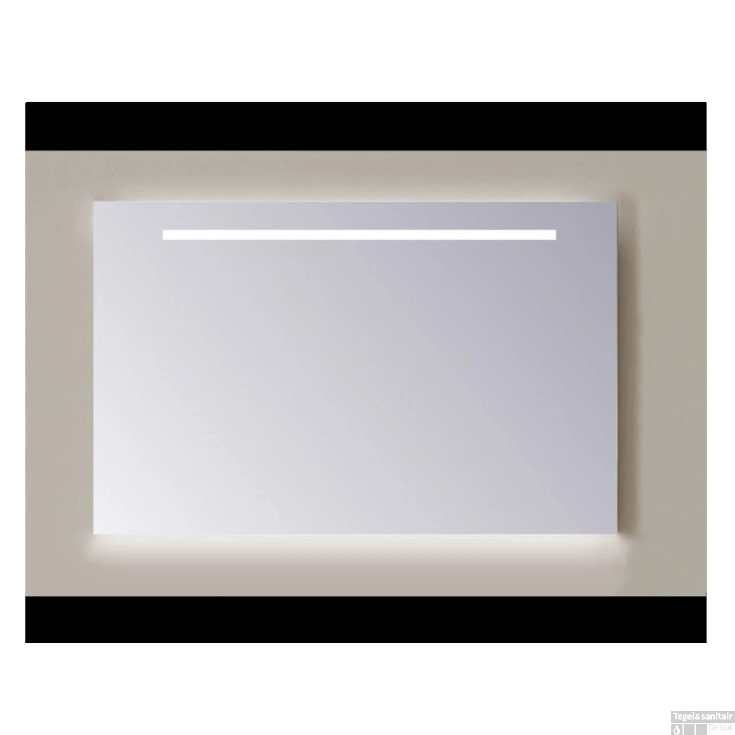 Spiegel Sanicare Q-mirrors 60 X 65 Cm Warm White LED Ambi Licht Onder PP Geslepen
