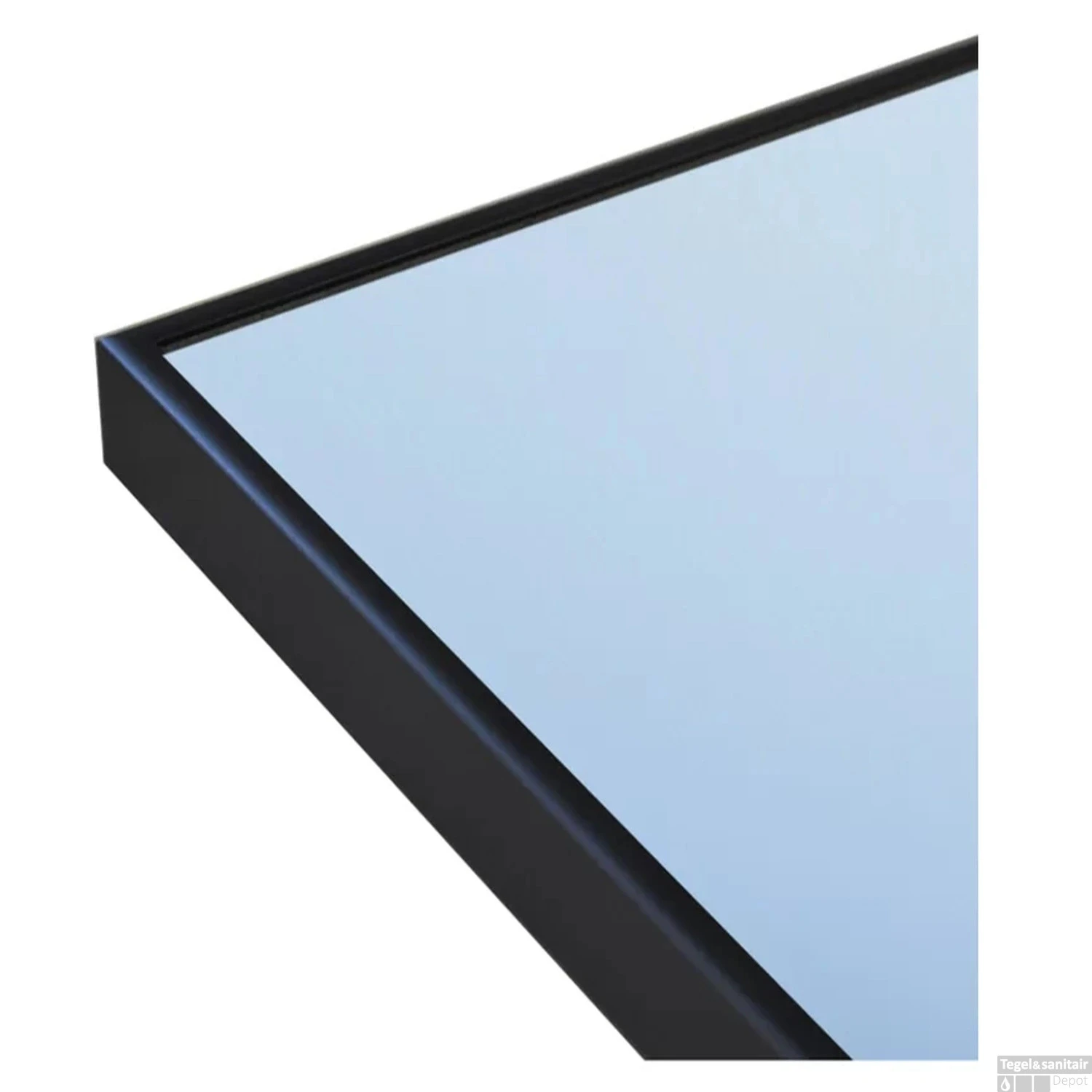 Spiegel Sanicare Q-Mirrors 65x70 Cm Vierkant Met Rondom LED Cold White, Omlijsting Mat Zwart Incl. Ophangmateriaal Zonder Schakelaar - Afbeelding 2