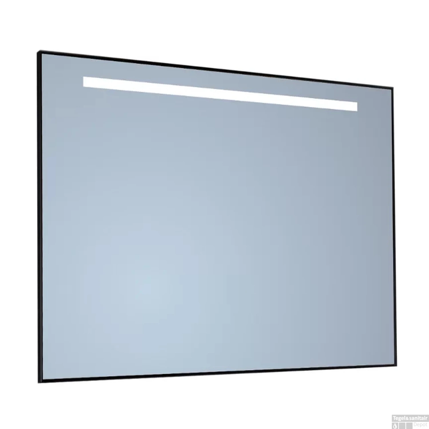 Spiegel Sanicare Q-Mirrors 70x70 Cm Vierkant Met Aan De Bovenkant LED Warm White, Omlijsting Chroom Incl. Ophangmateriaal