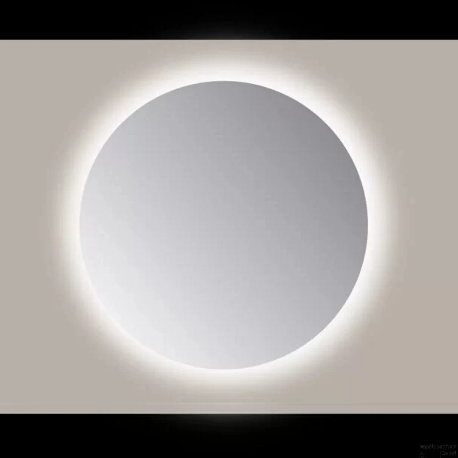 Spiegel Sanicare Q-Mirrors 80x80 Cm Rond Met Rondom LED Warm White En Afstandsbediening Incl. Ophangmateriaal