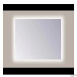 Spiegel Sanicare Q-Mirrors 90x60 Cm PP-Geslepen Vierkant Met Rondom LED Warm White Incl. Ophangmateriaal Zonder Schakelaar