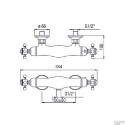 Douchekraan Opbouw Thermostatisch Sapho Sassari 2-knop Chroom -Duravit Verkoop sr245 douchekraan opbouw thermostatisch sapho sassari 2 knop chroom 4
