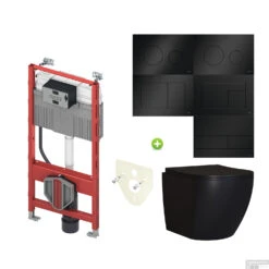 TECE Profil Toiletset Set65 Mudo Mat Zwart Met TECE Drukplaat -Duravit Verkoop tece profil toiletset set65 mudo mat zwart met tece drukplaat shop