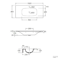 Wastafel Salenzi Nur 102x46 Cm Keramiek Mat Wit 1 Kraangat (incl. Bijpassende Afvoerplug) -Duravit Verkoop tech102 1