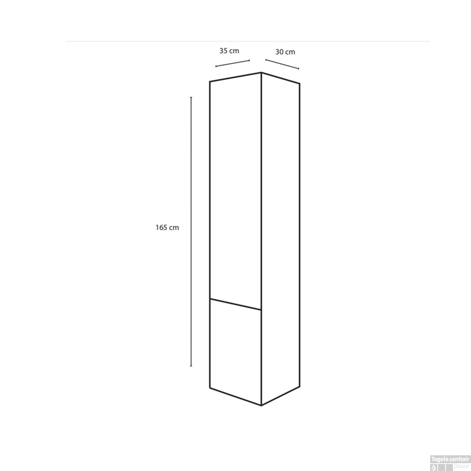 Badkamerkast Differnz Style 33x35x165 Cm Grijs Eiken (Rechts) 2 Badkamerkast Differnz Style 33x35x165 Cm Grijs Eiken (Rechts) - Afbeelding 2