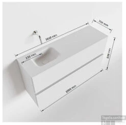 MONDIAZ ADA 100cm Toiletmeubel Linen. LEX Wastafel Urban Links Zonder Kraangat -Duravit Verkoop tekening ada 100cm links 2557512589283 1