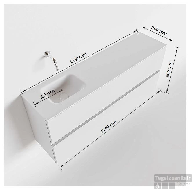 MONDIAZ ADA 120cm Toiletmeubel Light Brown Grey. LEX Wastafel Urban Links 1 Kraangat 5 MONDIAZ ADA 120cm Toiletmeubel Light Brown Grey. LEX Wastafel Urban Links 1 Kraangat - Afbeelding 5