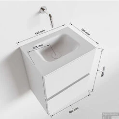 MONDIAZ ADA 40cm Toiletmeubel Dark Grey. LEX Wastafel Talc Midden Zonder Kraangat -Duravit Verkoop tekening ada 40cm midden 2557512588576