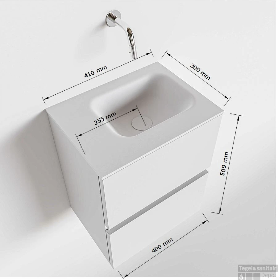 MONDIAZ ADA 40cm Toiletmeubel Smoke. LEX Wastafel Talc Rechts Zonder Kraangat 5 MONDIAZ ADA 40cm Toiletmeubel Smoke. LEX Wastafel Talc Rechts Zonder Kraangat - Afbeelding 5