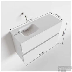 MONDIAZ ADA 80cm Toiletmeubel Linen. LEX Wastafel Urban Links 1 Kraangat -Duravit Verkoop tekening ada 80cm links 2557512589132 4