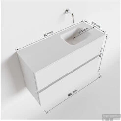 MONDIAZ ADA 80cm Toiletmeubel Army. LEX Wastafel Urban Rechts 1 Kraangat -Duravit Verkoop tekening ada 80cm rechts 2557512589214 1