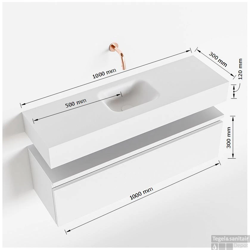 MONDIAZ ANDOR 100cm Toiletmeubel Ocher. LEX 100cm Wastafel Urban Midden Geen Kraangat 5 MONDIAZ ANDOR 100cm Toiletmeubel Ocher. LEX 100cm Wastafel Urban Midden Geen Kraangat - Afbeelding 5