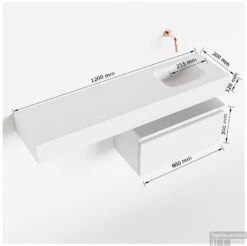 MONDIAZ ANDOR 60cm Toiletmeubel Urban. LEX 120cm Wastafel Urban Rechts 1 Kraangat -Duravit Verkoop tekening andor 120cm rechts 60cm onderkast 3182512631899