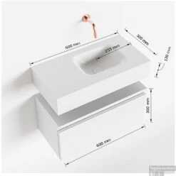 MONDIAZ ANDOR 60cm Toiletmeubel Ocher. LEX 60cm Wastafel Talc Rechts Geen Kraangat 9 MONDIAZ ANDOR 60cm Toiletmeubel Ocher. LEX 60cm Wastafel Talc Rechts Geen Kraangat -Duravit Verkoop tekening andor 60cm rechts 3182512631270