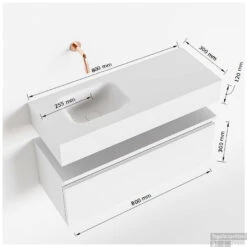 MONDIAZ ANDOR 80cm Toiletmeubel Ocher. LEX 80cm Wastafel Talc Links 1 Kraangat 9 MONDIAZ ANDOR 80cm Toiletmeubel Ocher. LEX 80cm Wastafel Talc Links 1 Kraangat -Duravit Verkoop tekening andor 80cm links 3182512631451