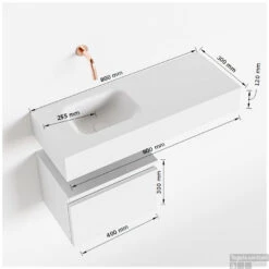 MONDIAZ ANDOR 40cm Toiletmeubel Talc. LEX 80cm Wastafel Urban Links Geen Kraangat -Duravit Verkoop tekening andor 80cm links 40cm onderkast 3182512631343 4