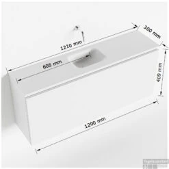 MONDIAZ OLAN 120cm Toiletmeubel Linen. LEX Wastafel Talc Midden Geen Kraangat -Duravit Verkoop tekening olan 120 cm midden 3182512619826