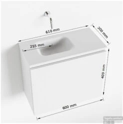 MONDIAZ OLAN 60cm Toiletmeubel Talc. LEX Wastafel Urban Links Geen Kraangat -Duravit Verkoop tekening olan 60 cm links 3182512619474 1