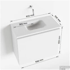 MONDIAZ OLAN 60cm Toiletmeubel Linen. LEX Wastafel Urban Midden 1 Kraangat -Duravit Verkoop tekening olan 60 cm midden 3182512619453 1