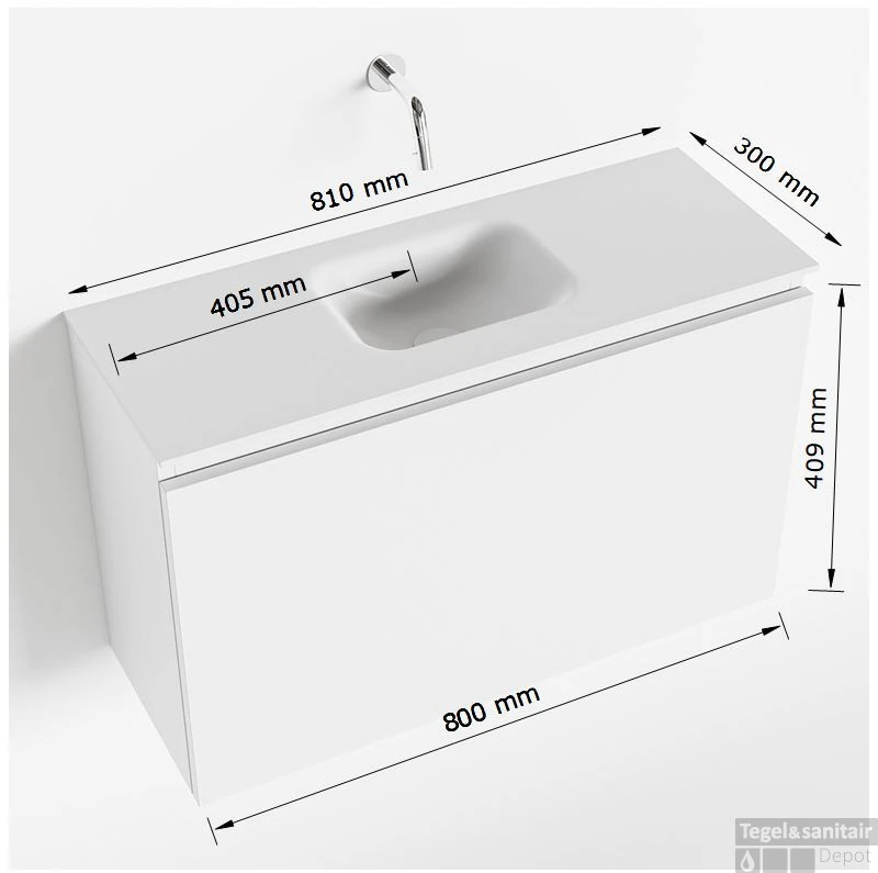 MONDIAZ OLAN 80cm Toiletmeubel Linen. LEX Wastafel Urban Midden 1 Kraangat 5 MONDIAZ OLAN 80cm Toiletmeubel Linen. LEX Wastafel Urban Midden 1 Kraangat - Afbeelding 5