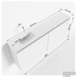 MONDIAZ TURE 120cm Toiletmeubel Fire. EDEN Wastafel Urban Links Geen Kraangat -Duravit Verkoop tekening ture 120 cm links 3182512613837