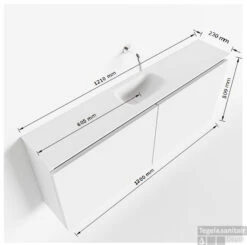 MONDIAZ TURE 120cm Toiletmeubel Urban. EDEN Wastafel Urban Midden 1 Kraangat -Duravit Verkoop tekening ture 120 cm midden 3182512613881 1