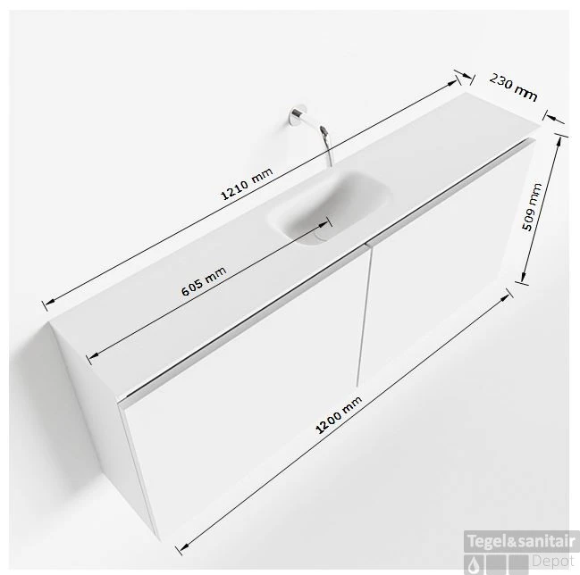 MONDIAZ TURE 120cm Toiletmeubel Ocher. EDEN Wastafel Talc Midden Geen Kraangat 5 MONDIAZ TURE 120cm Toiletmeubel Ocher. EDEN Wastafel Talc Midden Geen Kraangat - Afbeelding 5