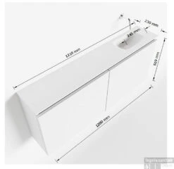 MONDIAZ TURE 120cm Toiletmeubel Urban. EDEN Wastafel Talc Rechts 1 Kraangat -Duravit Verkoop tekening ture 120 cm rechts 3182512613901