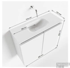 MONDIAZ TURE 60cm Toiletmeubel Army. EDEN Wastafel Talc Midden Geen Kraangat -Duravit Verkoop tekening ture 60 cm midden 3182512613531 5