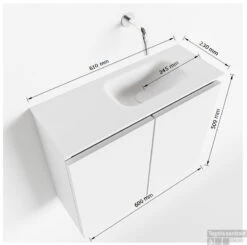 MONDIAZ TURE 60cm Toiletmeubel Smoke. EDEN Wastafel Talc Rechts Geen Kraangat 9 MONDIAZ TURE 60cm Toiletmeubel Smoke. EDEN Wastafel Talc Rechts Geen Kraangat -Duravit Verkoop tekening ture 60 cm rechts 3182512613508 3