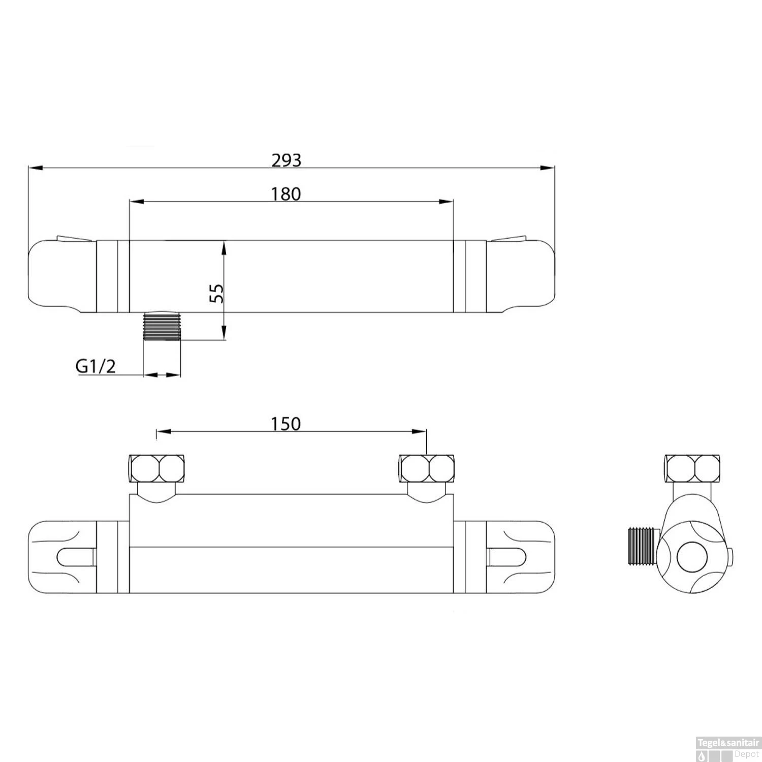Thermostatische Douchekraan Schutte Vinea Chroom 2 Thermostatische Douchekraan Schutte Vinea Chroom - Afbeelding 2