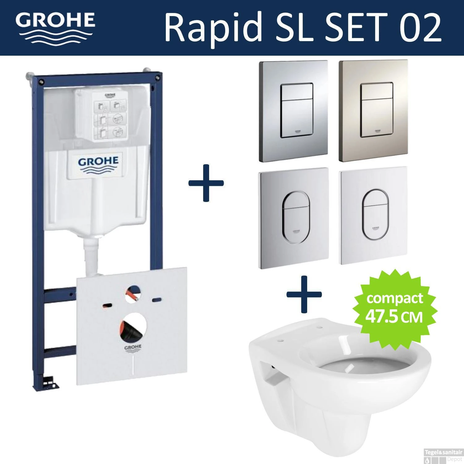 Grohe Rapid SL Toiletset Set02 B&W Compact Met Grohe Arena Of Skate Drukplaat 1 Grohe Rapid SL Toiletset Set02 B&W Compact Met Grohe Arena Of Skate Drukplaat